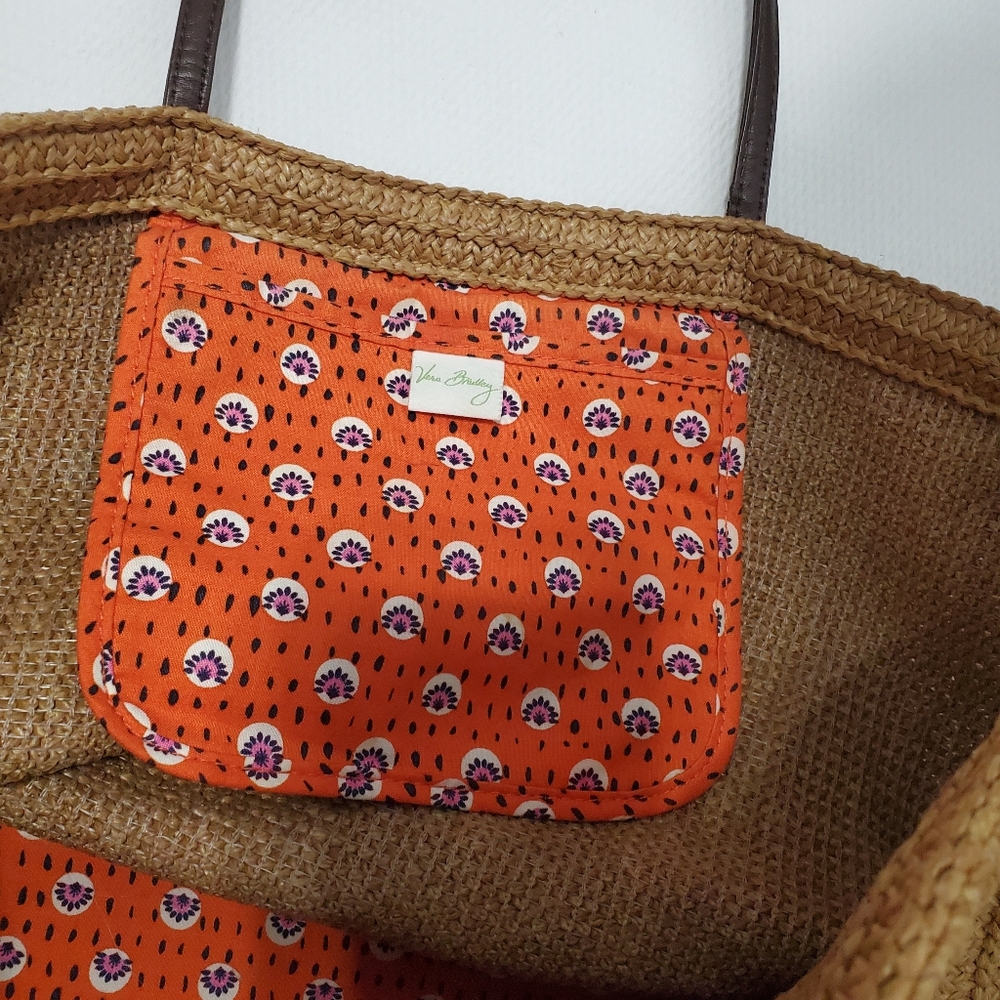Vera Bradley Rio Rosie Large Straw Tote Bag - Picture 6 of 12